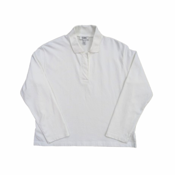 COS Relaxed Long Sleeve Polo Shirt - Picture 1 of 10